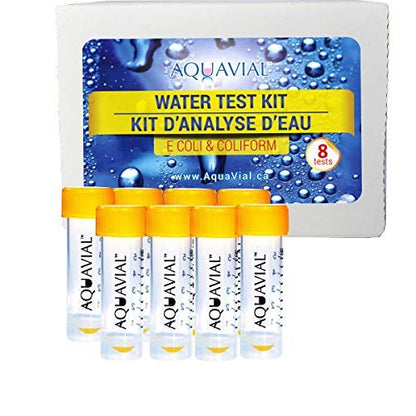 AquaVial Water Testing Kit 8 Pack E Coli and Coliform Water Test Kit for Drinking Water Pool Pond Lake Well Water Quality Bacteria Tester CA